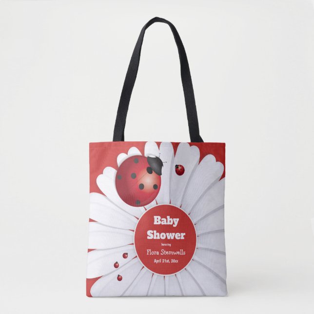 Ladybug Red White Black Baby Dusche Tasche (Vorderseite)
