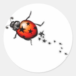 Ladybug Rockstar Runder Aufkleber