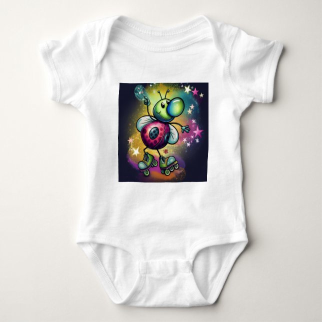 Ladybug Roller Disco Baby Bodysuit Baby Strampler (Vorderseite)