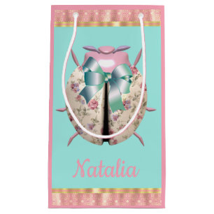 Ladybug Rose Veilchen Blumenrosa niedlich Kleine Geschenktüte