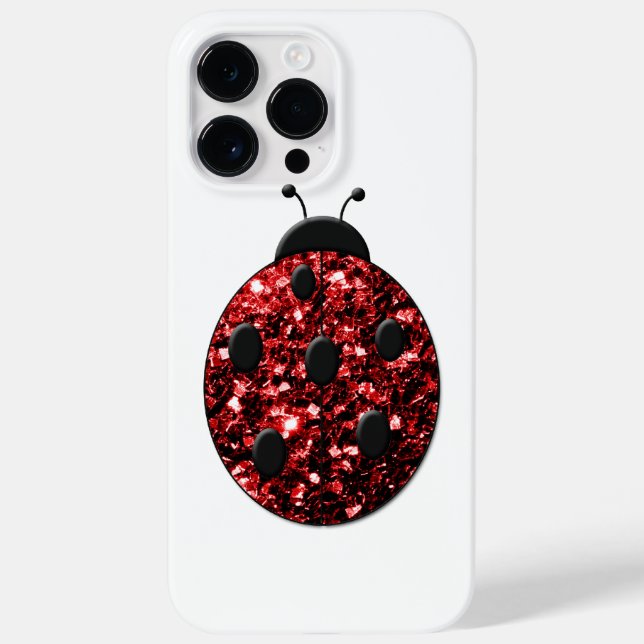 Ladybug Rote Glitzern Case-Mate iPhone Hülle (Rückseite)