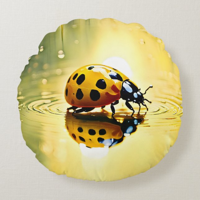 Ladybug Round Pillow Rundes Kissen (Vorderseite)