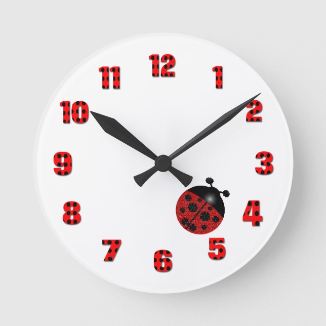 Ladybug Runde Wanduhr (Vorderseite)