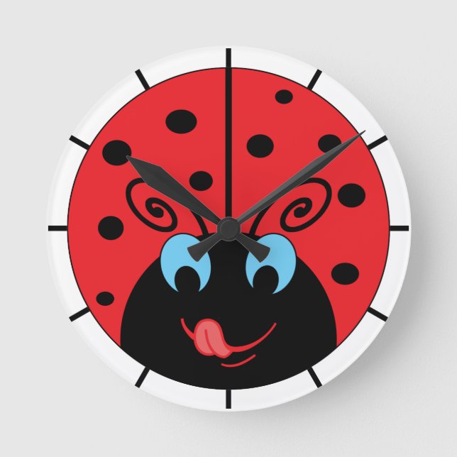 Ladybug Runde Wanduhr (Vorderseite)
