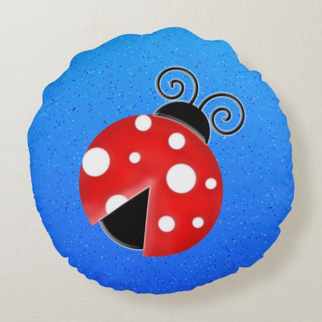 Ladybug Rundes Kissen (Rückseite)