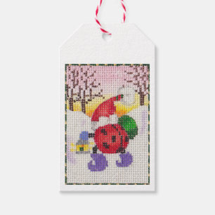 Ladybug Santa Geschenkmarke Geschenkanhänger
