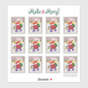 Ladybug Santa Stickers Aufkleber