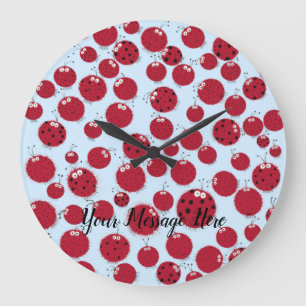 Ladybug Shindig Große Wanduhr