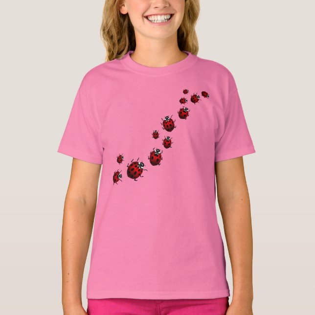 Ladybug Shirt Girls Angepasster T - Shirt Ladybug  (Vorderseite)