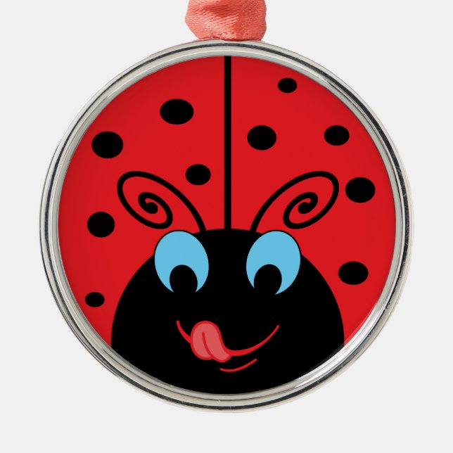 Ladybug Silbernes Ornament (Vorne)