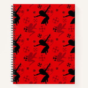 Ladybug Silhouette Red Pattern Notizbuch