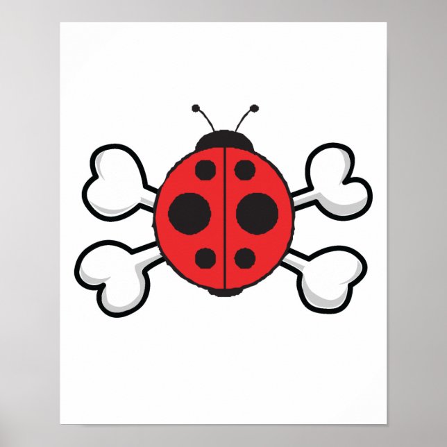 Ladybug Skull und Crossbones Poster (Vorne)