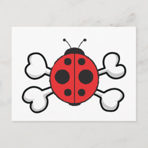 Ladybug Skull und Crossbones Postkarte