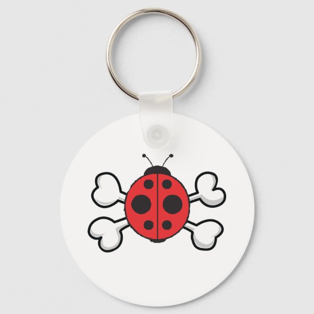 Ladybug Skull und Crossbones Schlüsselanhänger (Vorderseite)