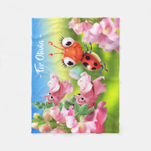 Ladybug & Snap Dragons Fleecedecke