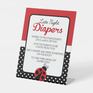 Ladybug Spätabenddiapers Ratgeber Kinderdusche Sockelschild