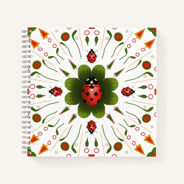 Ladybug Spiral Notebook 8,5" X 8,5" Notizbuch (Vorderseite)
