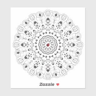Ladybug Spirit Animal Mandala Aufkleber