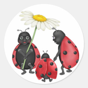 Ladybug Stroll Runder Aufkleber