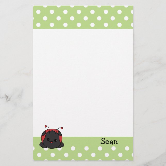 Ladybug-Süsse Briefpapier (Vorderseite)