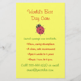 Ladybug Thema Kinderbetreuung Flyer
