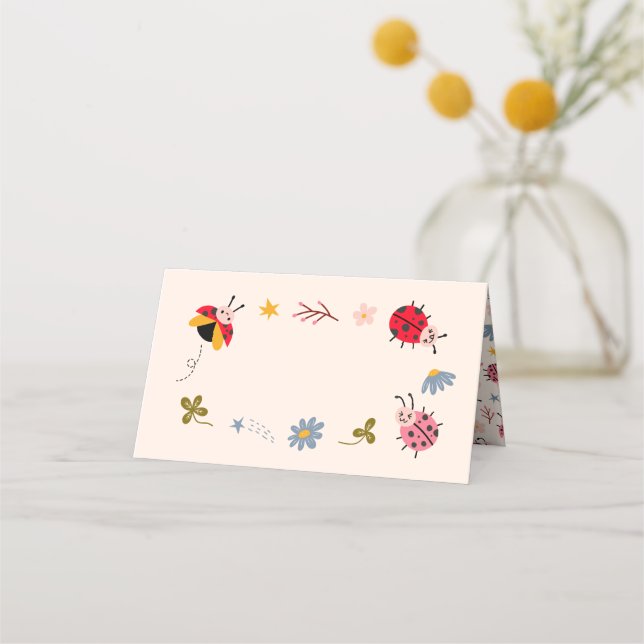 Ladybug Theme Party Food Label Platzkarte (Vorderseite)