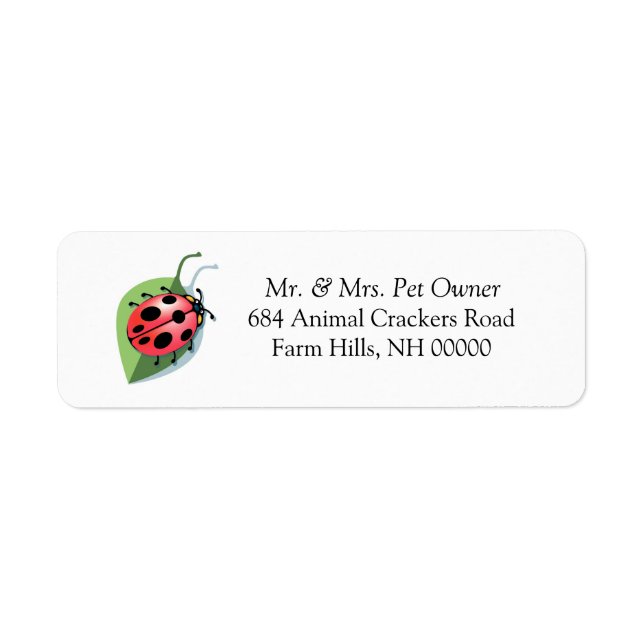 Ladybug Theme Rücksendeadressen-Aufklebers Sticker (Vorne)