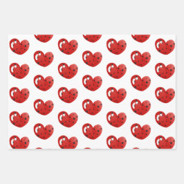 Ladybug und Herz Muster Geburtstag Geschenkpapier Set