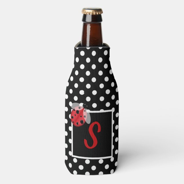 Ladybug und Polka Dots Flasche Cooler Flaschenkühler (Flaschenvorderseite)