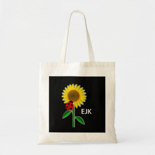 Ladybug und Sunflower Monogram Book Bag/Tasche Tragetasche