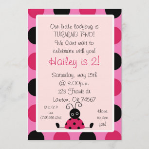 Ladybug, unser kleiner Ladybug dreht ZWEI!Wir C... Einladung