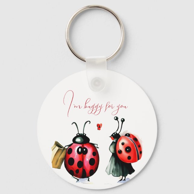 Ladybug Valentine's Day Card Schlüsselanhänger (Vorderseite)