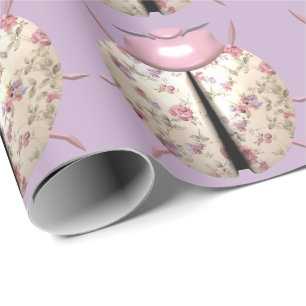 Ladybug violett und Rose niedliches Blumenrosa lil Geschenkpapier