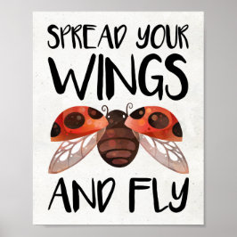 Ladybug Wall Art Deco - Spread your Flüge und Fly Poster