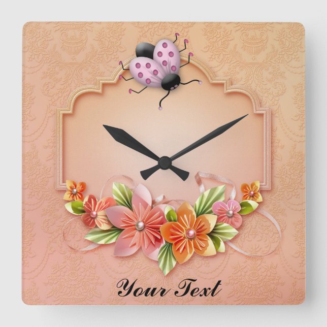 Ladybug Wallclock Quadratische Wanduhr (Vorderseite)