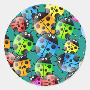 Ladybug Wallpaper Runder Aufkleber
