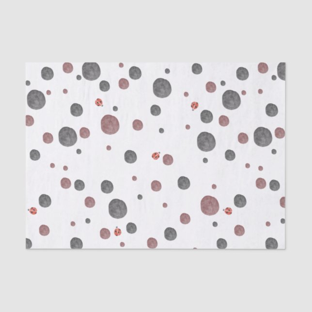 Ladybug Watercolor Dots Seidenpapier (Vorderseite)