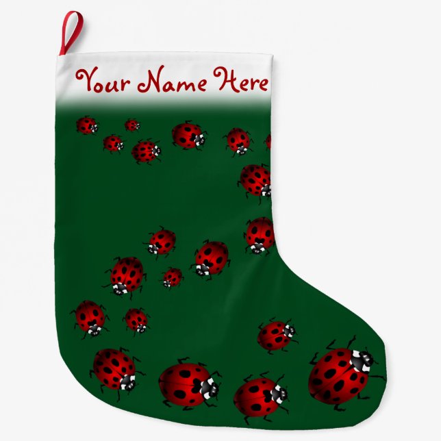 Ladybug Weihnachts-Strumpf Personalisiert Ladybird Großer Weihnachtsstrumpf (Vorderseite)