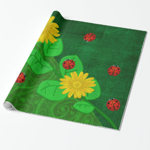 Ladybug Whimsey 3D Folk Art Geschenkpapier