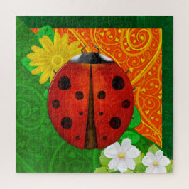 Ladybug Whimsey 3D Folk Art Puzzle