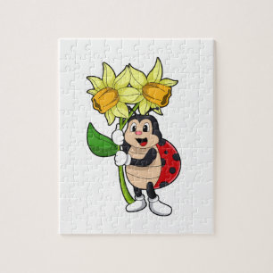 Ladybug with Flower Daffodil Puzzle