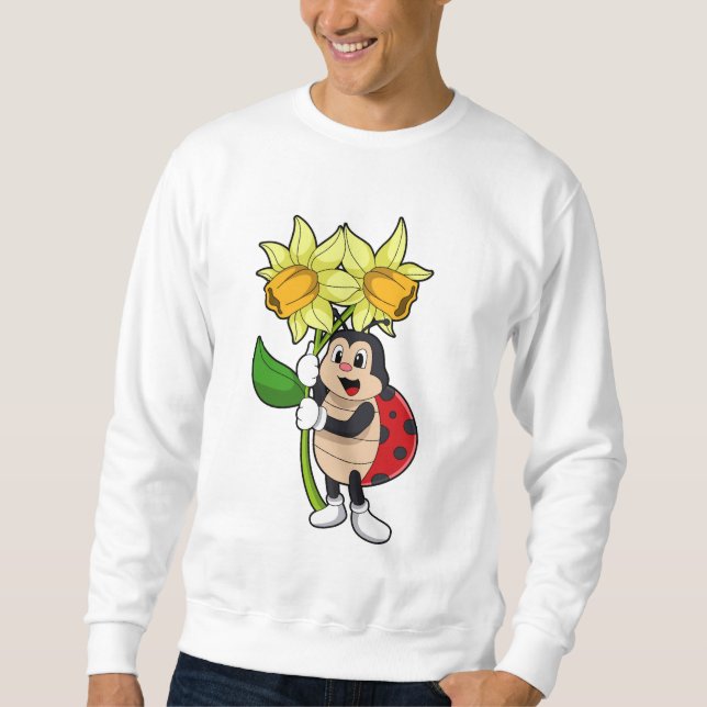 Ladybug with Flower Daffodil Sweatshirt (Vorderseite)