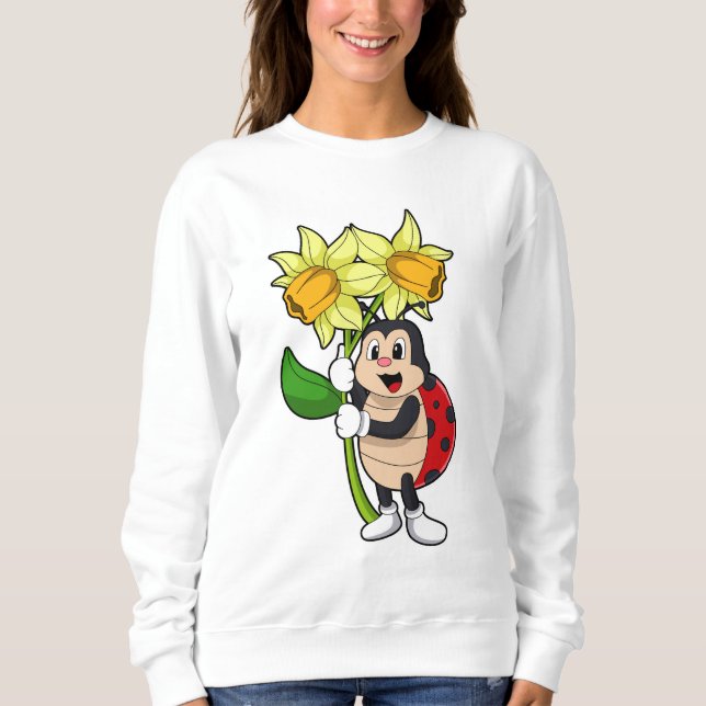 Ladybug with Flower Daffodil Sweatshirt (Vorderseite)