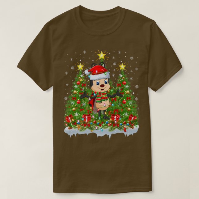 Ladybug Xmas Lights Santa Ladybug Christmas Tree  T-Shirt (Design vorne)