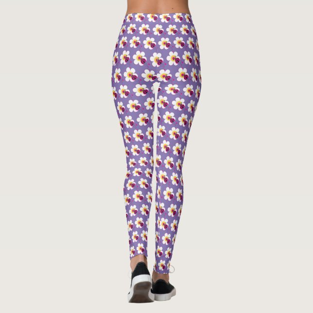 Ladybugherzen und Blume Leggings (Rückseite)