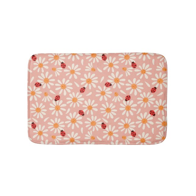 Ladybugs and Daisies Bath Mat Badematte (Vorderseite)