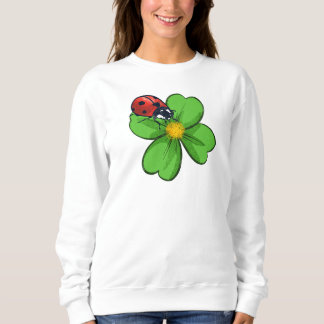 Ladybugs and Green Leaves Nature Illustration Past Sweatshirt