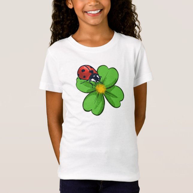 Ladybugs and Green Leaves Nature Illustration Past T-Shirt (Vorderseite)