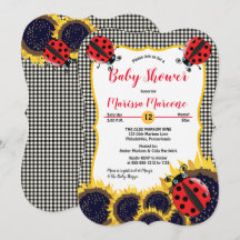 Ladybugs and Sunflowers Girl Baby Dusche
