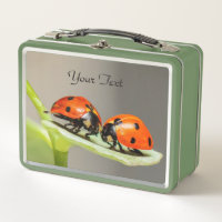 Ladybugs Beetles Metal Lunch Box
